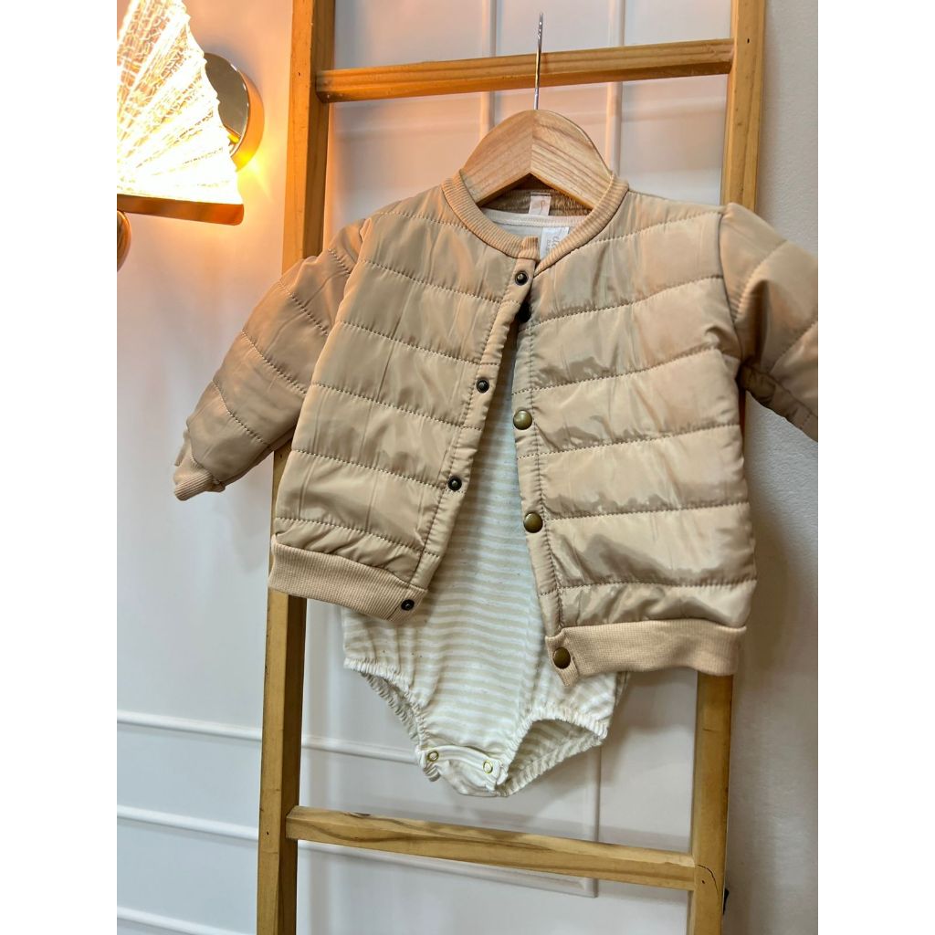 Jaqueta Inverno Nylon Moletom Canelada Menina Menino Unissex Linda Confortavel Ted