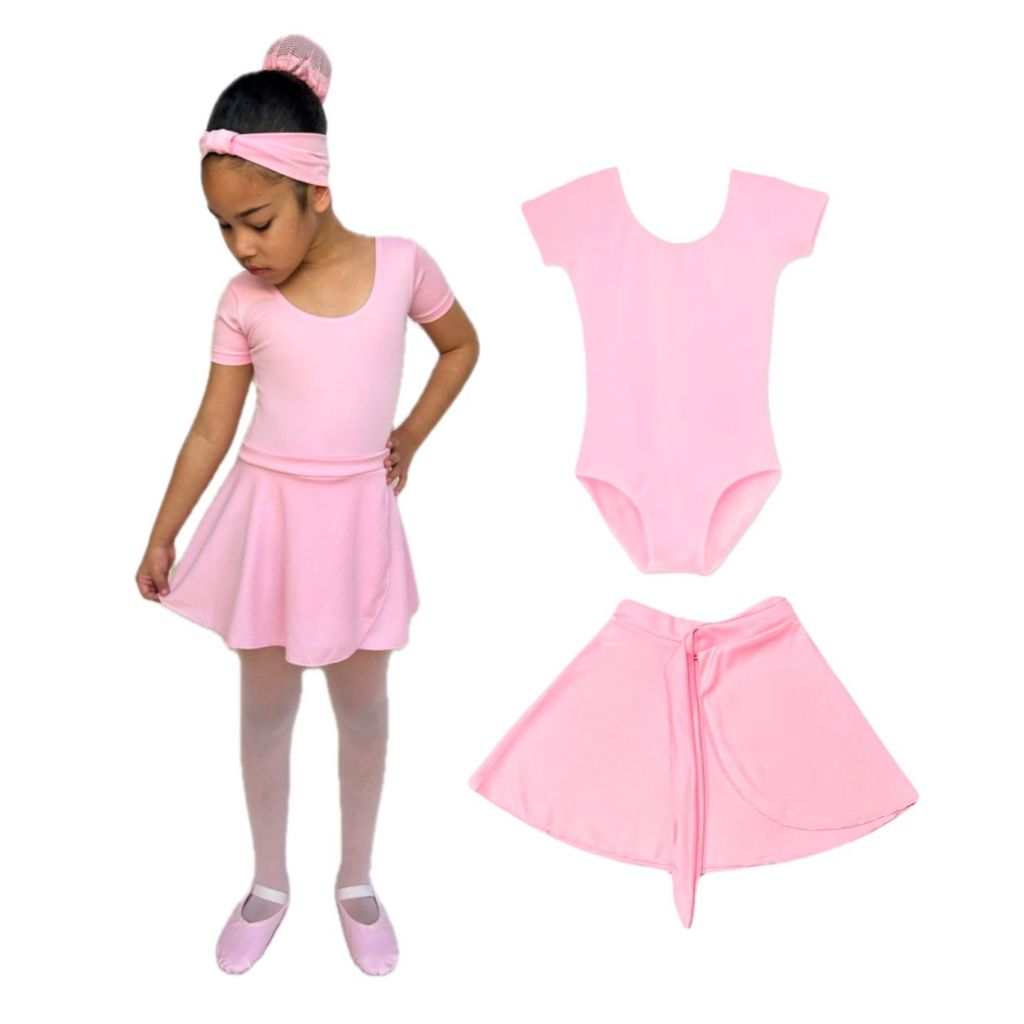 Kit Ballet 2 itens/ Collant Com Manga + Saia Transpassada *ENVIO IMEDIATO*