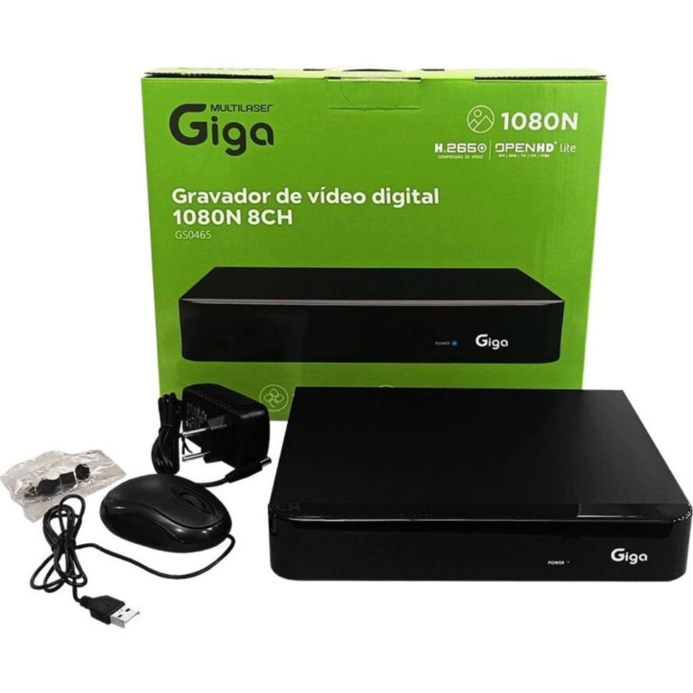 Dvr Gravador de Vídeo 8 Canais Giga 1080p Lite Gs