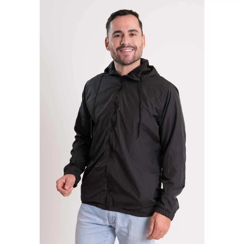Jaqueta Corta Vento Liso Forrado Sem Marca Masculino Padrão Americano