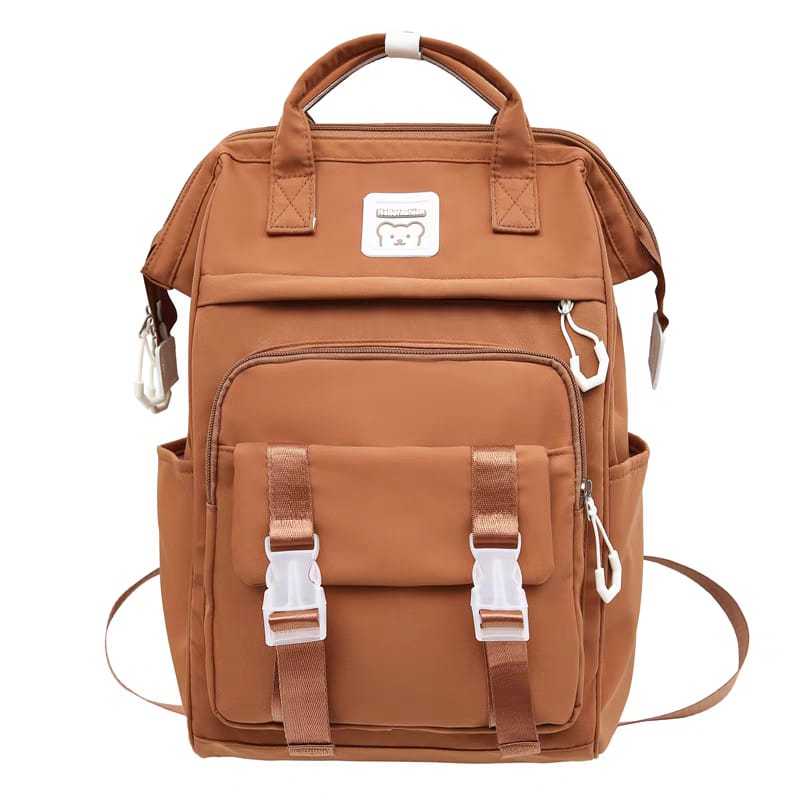 Mochila escolar maternidade multiuso tecido resistente à água multi-bolsos colorido retalhado ursinh