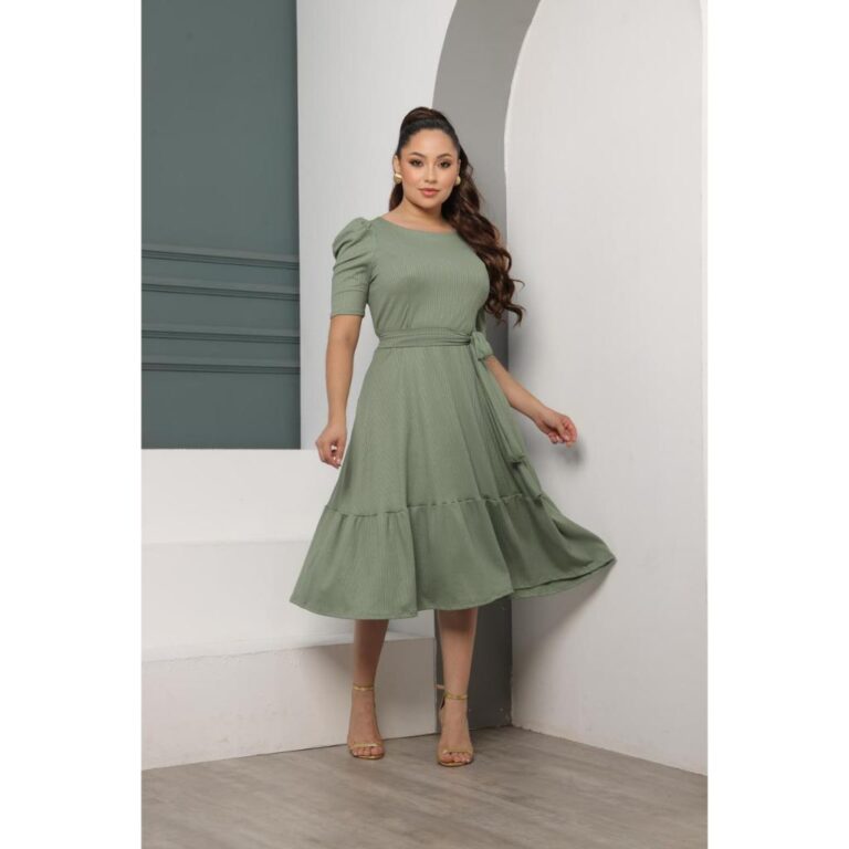 Vestido Moda Evangelica Midi Moda Crista Casual Fe