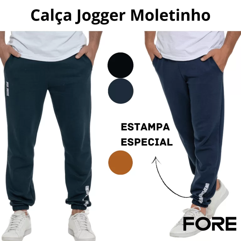 Calça Moletom Masculina Slim Jogger Moda 010976-A
