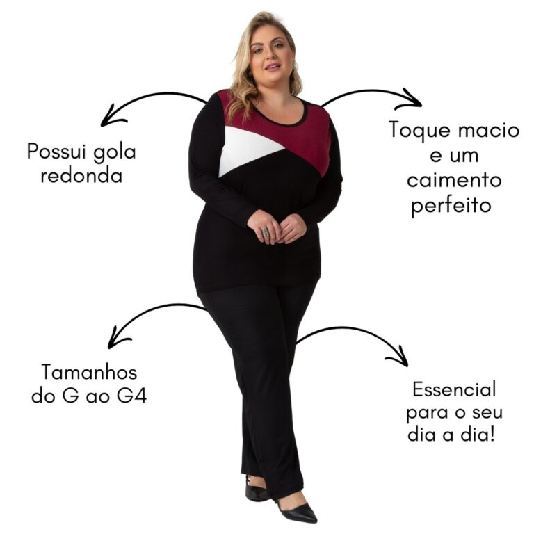 Conjunto Blusa Tricolor + Calça Canelada 101553-1