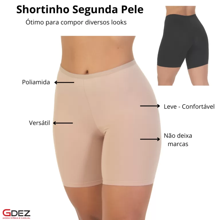 Shortinho Segunda Pele Feminino Short Anágua Poli