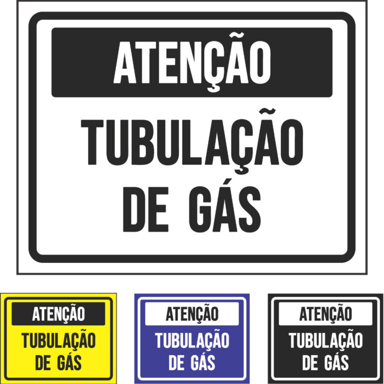 Placa de Sinalização  Atenção Tubulação de G