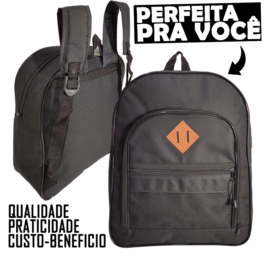 Mochila Bolsa Masculina Trabalho Grande Preto
