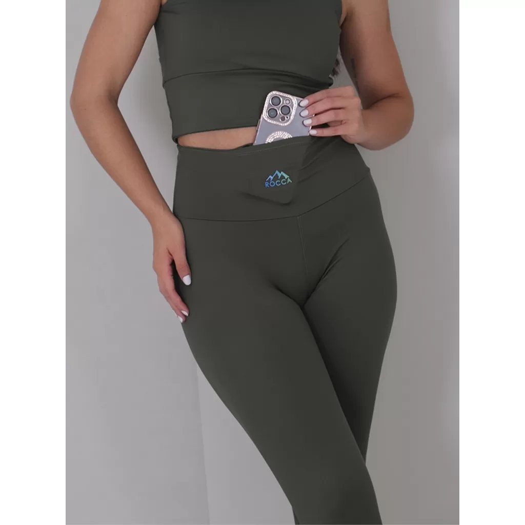 Calça Legging Feminina Fitness E Corrida Poliamida com Bolso Academia