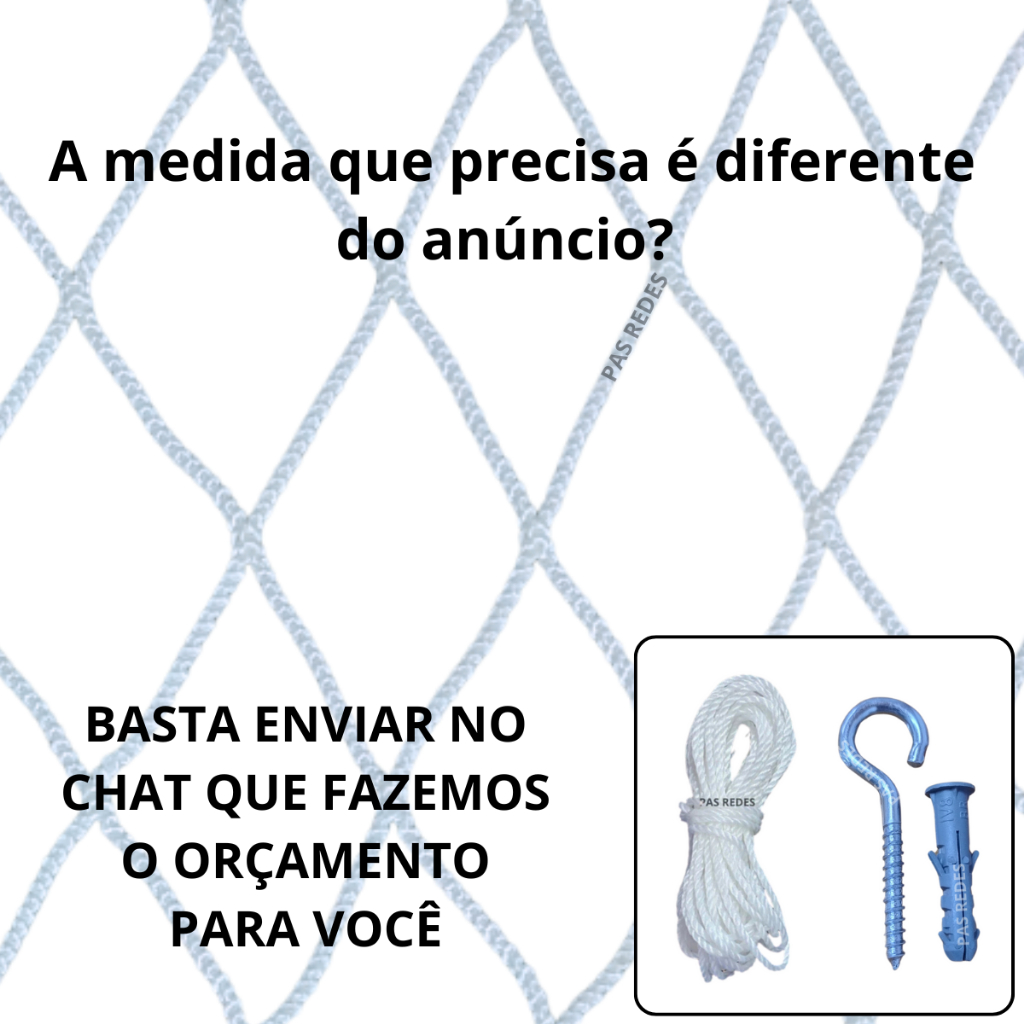 Kit Completo Rede Tela De Proteção Polietileno Para Sacadas, Janelas, Gatos e Crianças