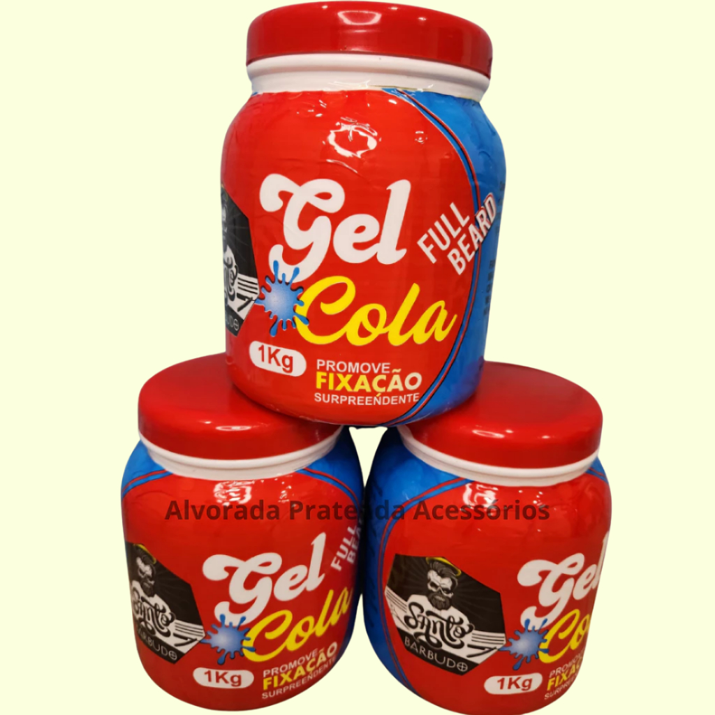 Gel Cola Para Cabelo Modelador Capilar Fixação -Santo Barbudo – 1 Kg – Extra Forte – For Men –