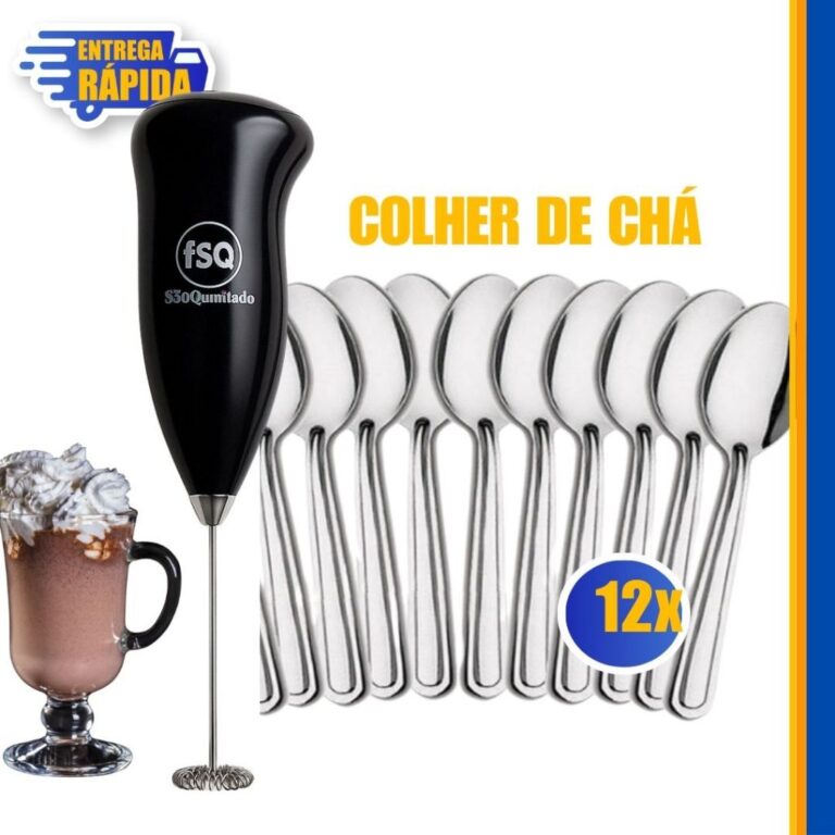 Misturador Mini Mixer Elétrico Batedor Inox Café
