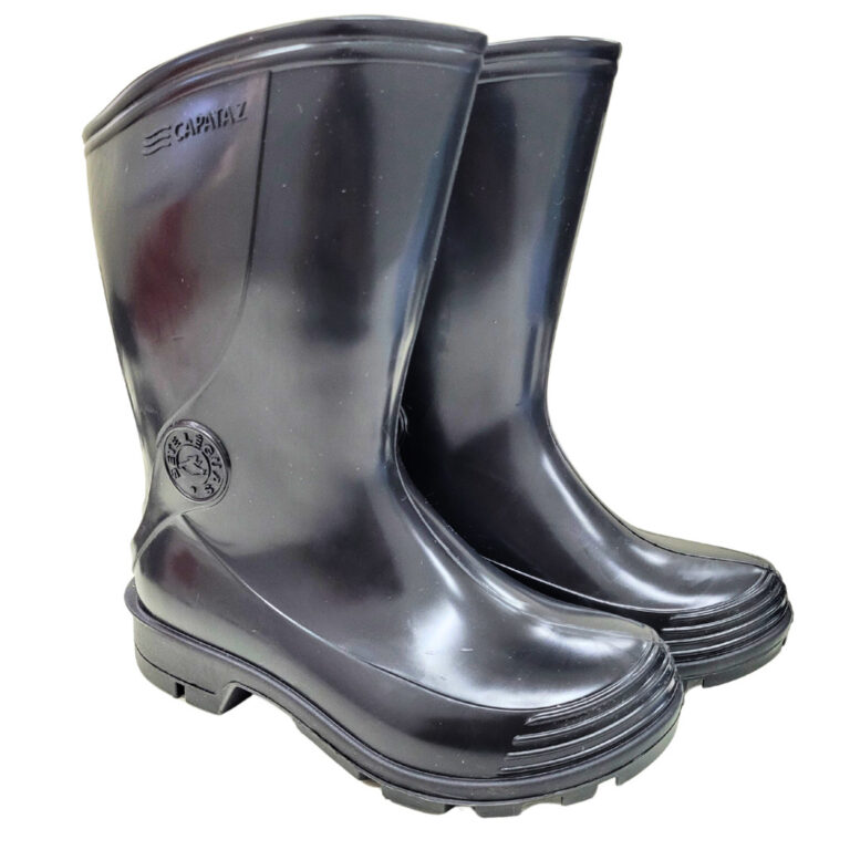 Bota de Pvc Capataz Cano Medio Preta Sem Forro Set