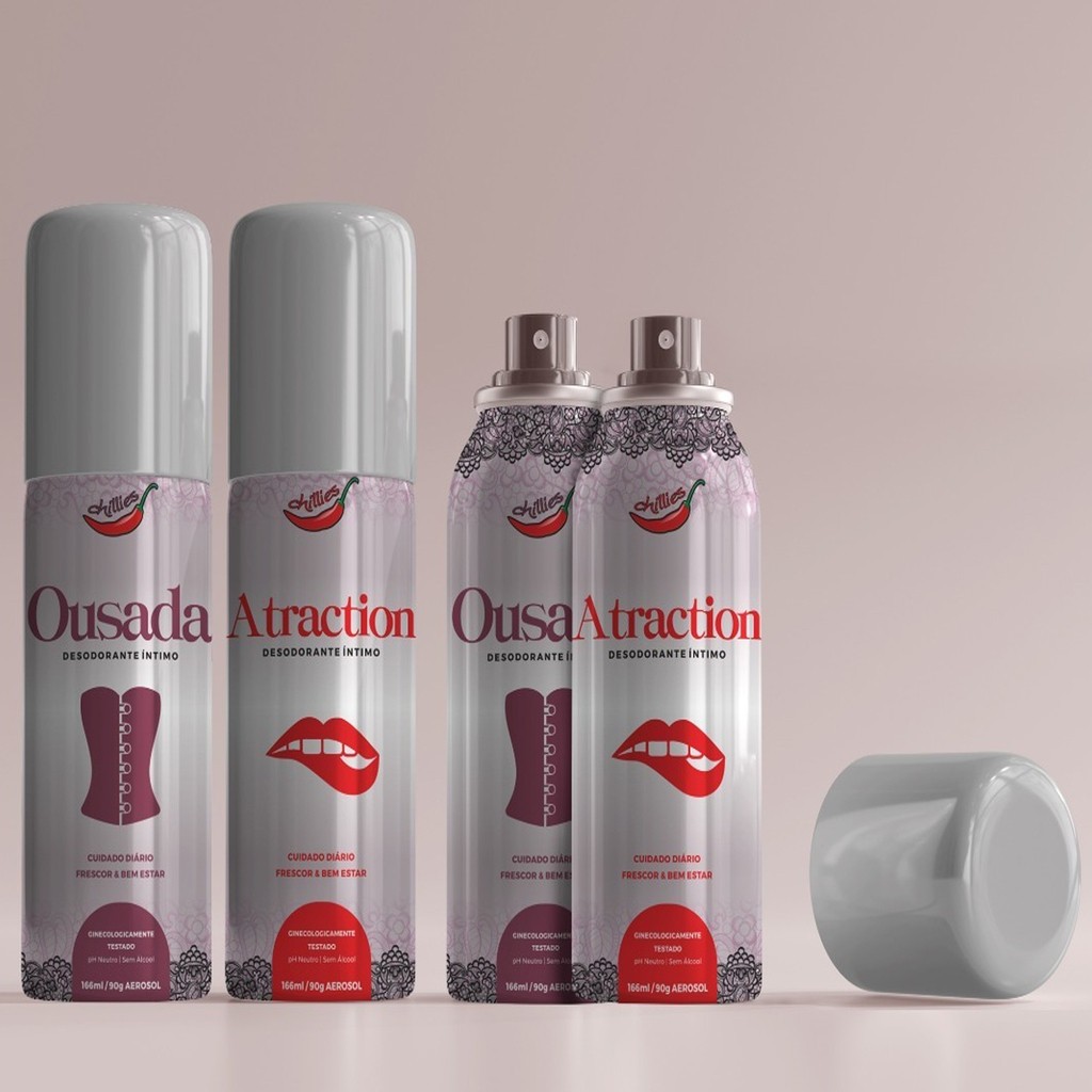 Desodorante Intimo Feminino Antitranspirante Spray Controle de Odor e Frescor pH Neutro 166ml Chilli