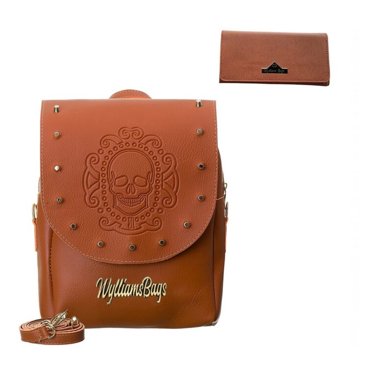 Mochila Feminina Carteira Couro Sintético