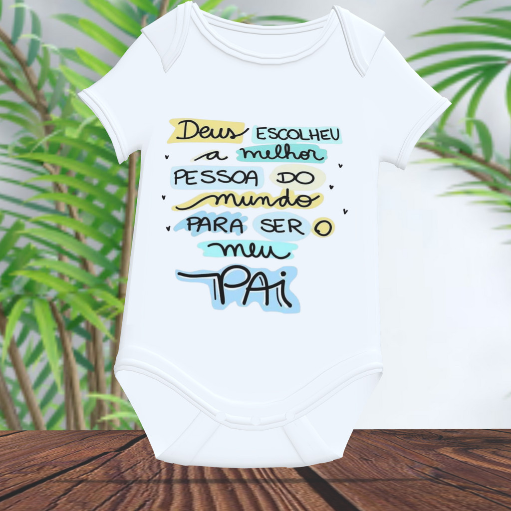 Body Bebê Personalizado Pai Sua Arte Sua Estampa Parabens Mesversario Sua Foto Chá de Bebê
