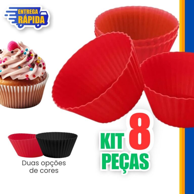 8 Mini Forma de Silicone para Cupcake Bolo Gelatin