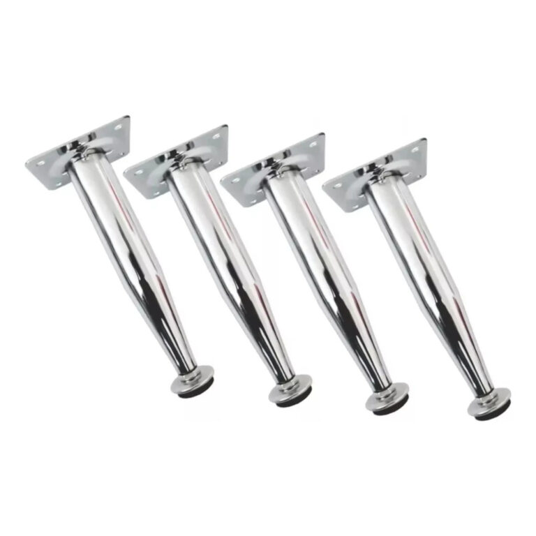 4 Pé De Cozinha Cromado Cônico 15cm  Regulável 