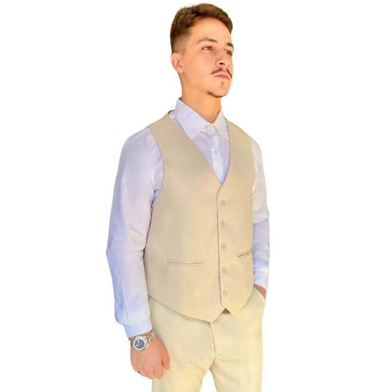 Colete Social Masculino Todo em Tecido 100% Oxford