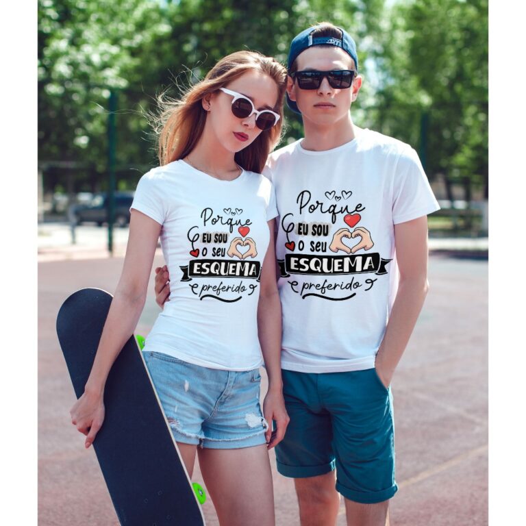 Kit Camisetas para Namorados 100% Poliéster ̵