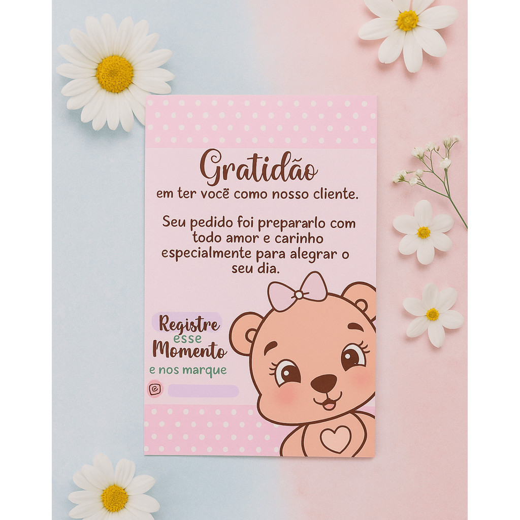 Mini Cartões de Agradecimento Ecommerce Cliente Panfleto Personalizado Seu pedido chegou 5,0×6,5 cm