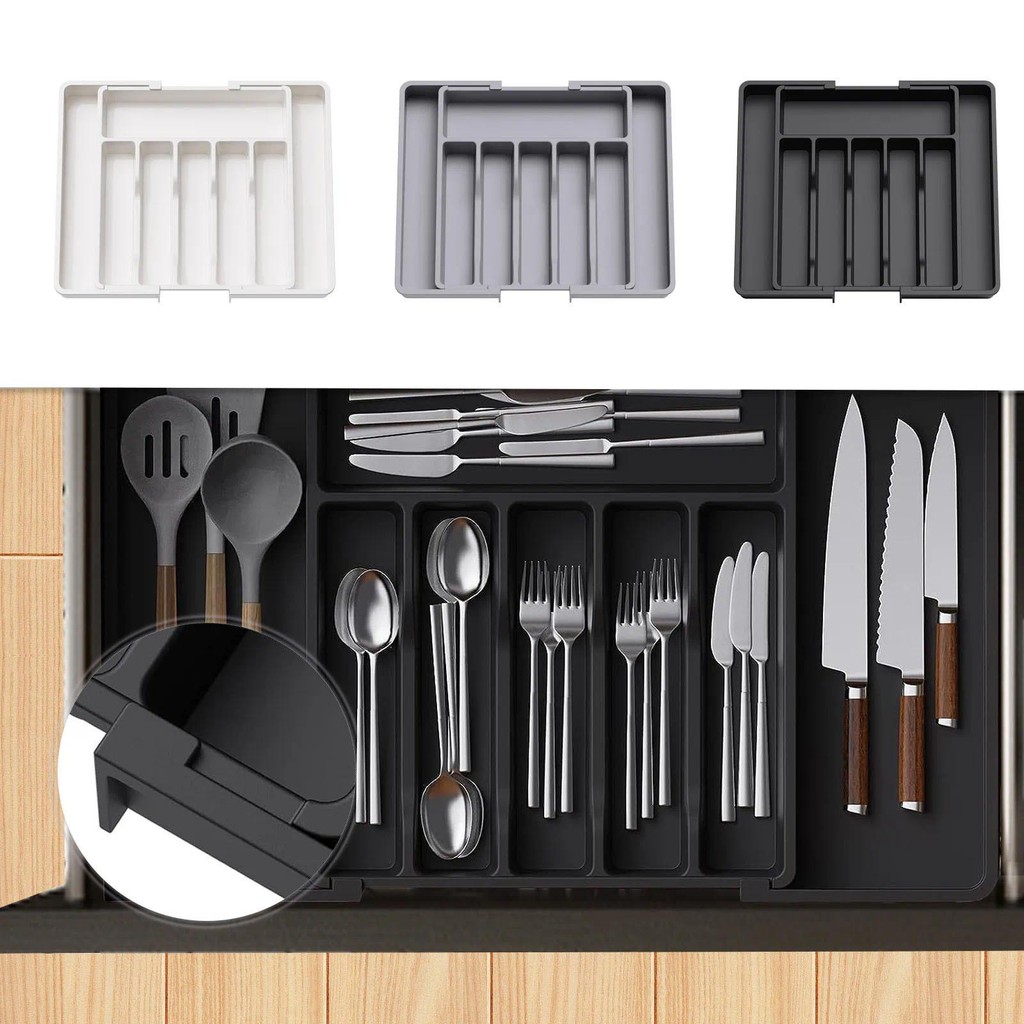 Organizador De Gavetas De Cozinha Organizador De Utensílios Ajustável Organizador De Gavetas De Talh