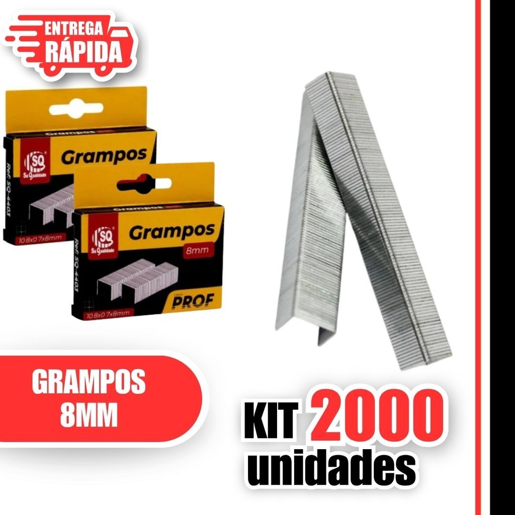 2.000 Unidades de Grampos Para Grampeador Madeira Tapeceiro 8mm
