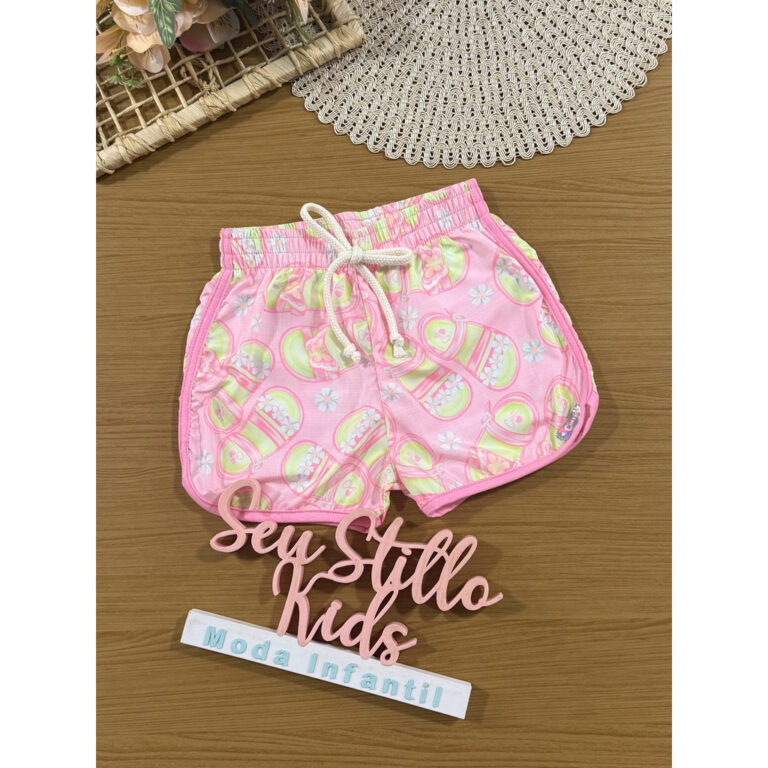 Shorts Infantil Cinti Verão Rosa Florzinha