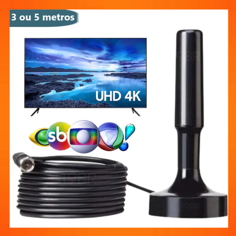 Antena Digital Interna Externa Full Hdtv 4K Cabo G