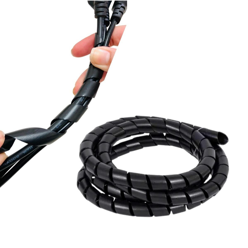 Organizador De Fios Cabos Espiral 12mm (1/2) Informática Organizar Setup e Fios