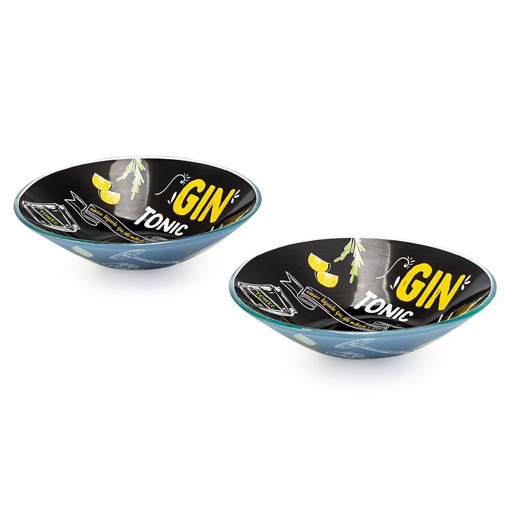 Kit 2 tigela de vidro decoração tema gin bowl 300 ml 16 cm