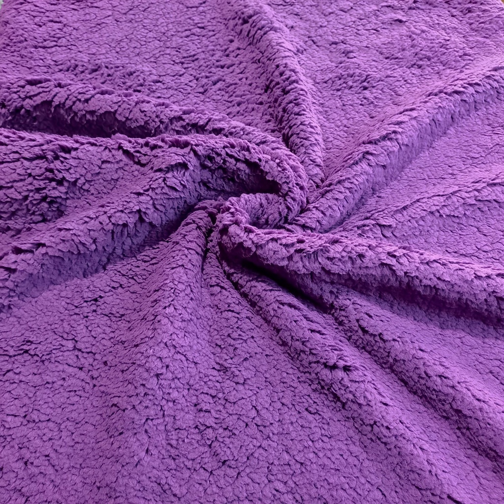 Tecido Sherpa (Carneirinho) Pelo Alto – Roxo –  1,60 de Largura