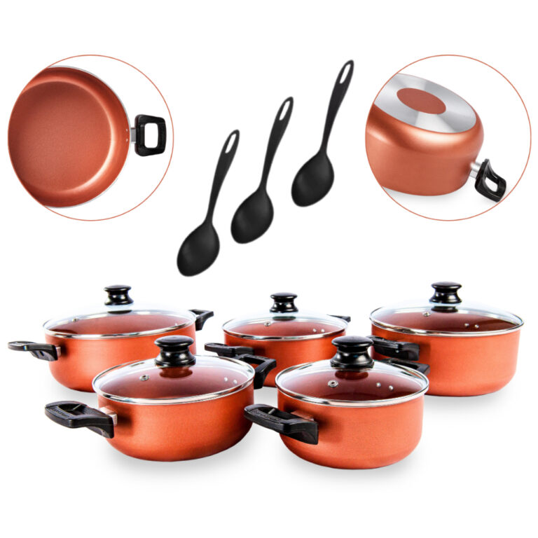 JOGO DE PANELAS ANTIADERENTE TEFLON COR COBRE TAMP