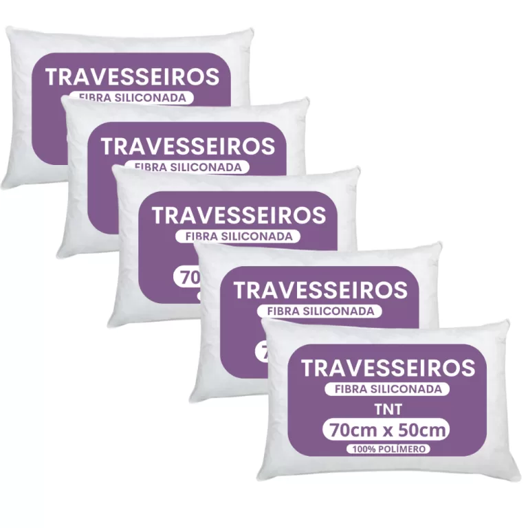 Kit 5 Travesseiro Alto Firme Antialergico 50x70cm 