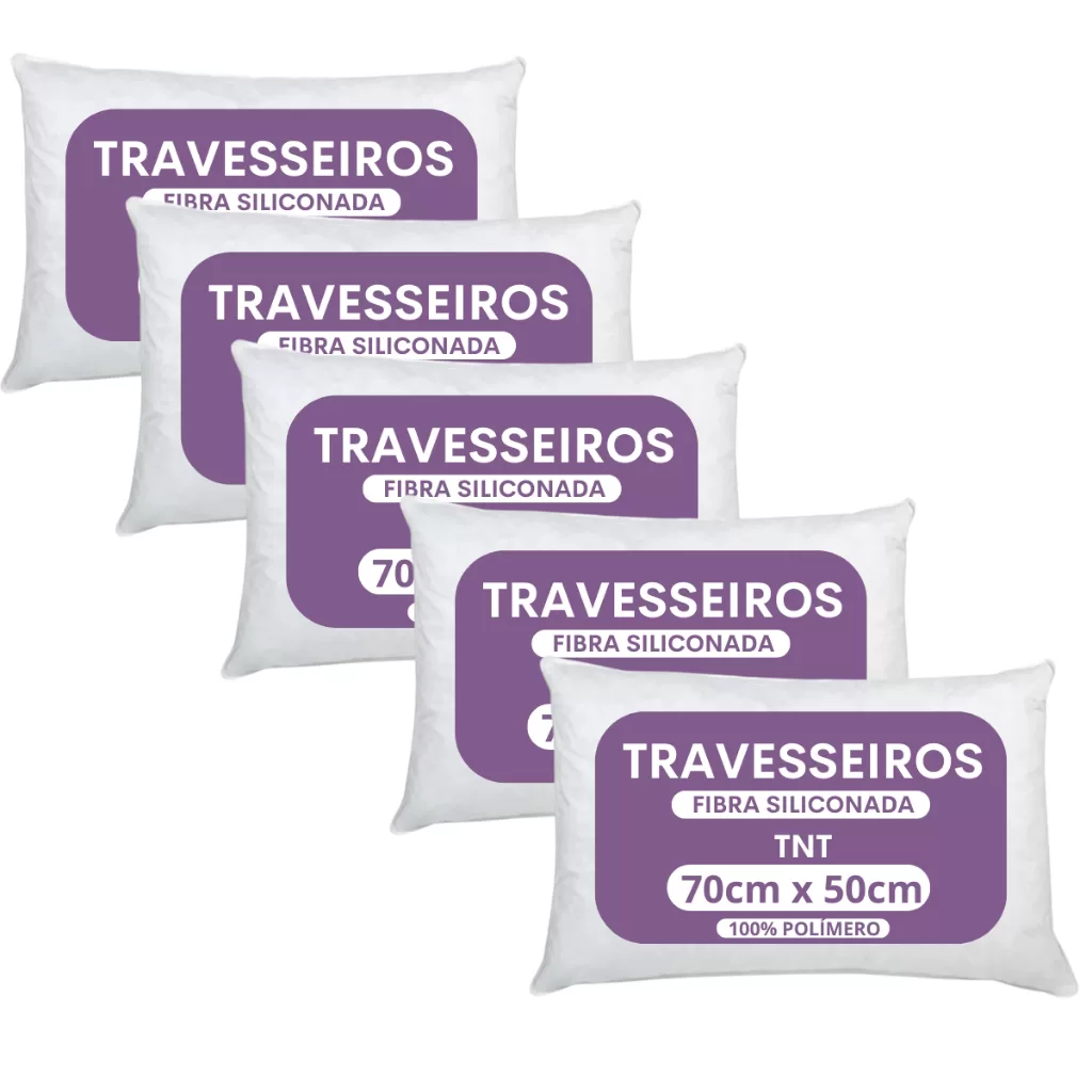 Kit 5 Travesseiro Alto Firme Antialergico 50x70cm TNT