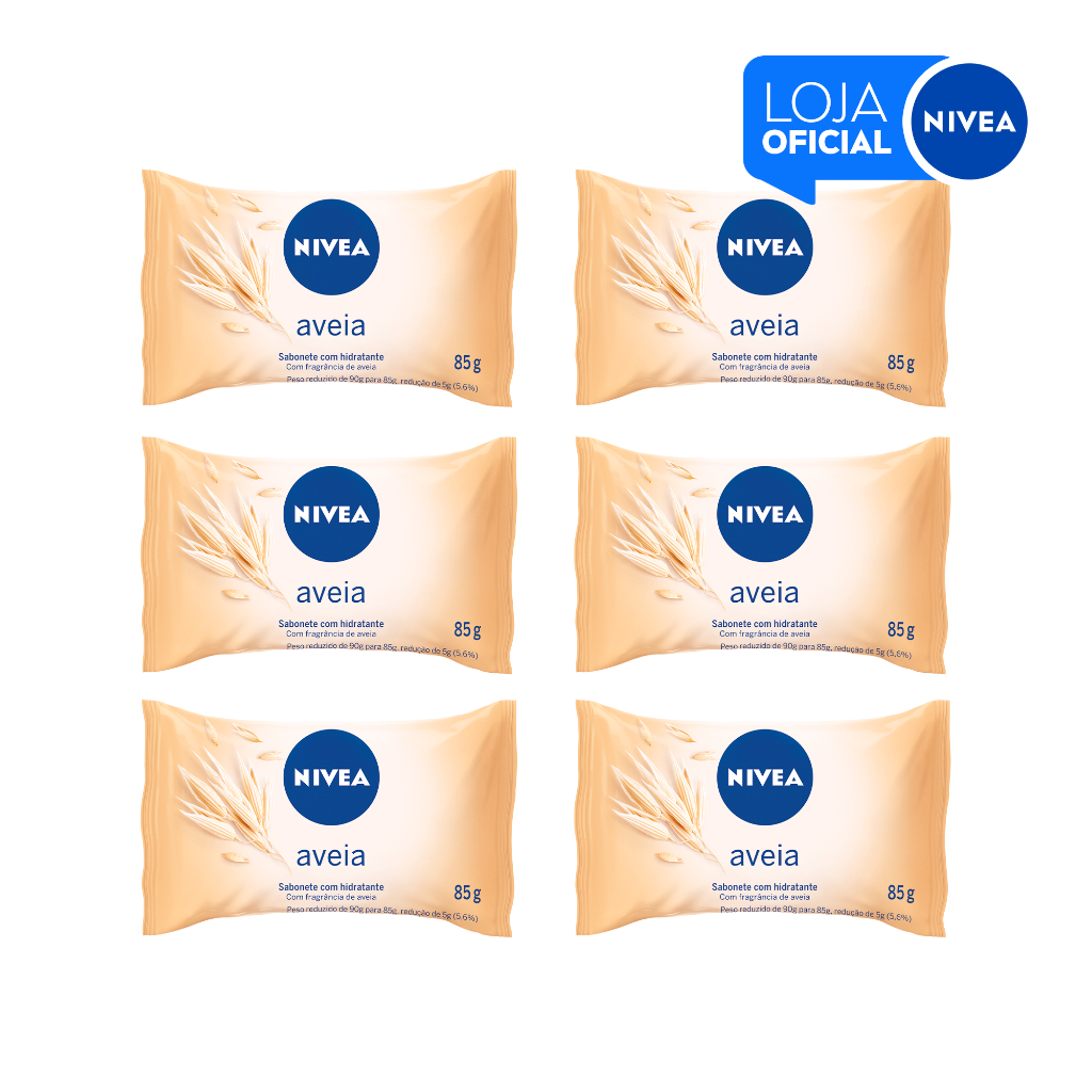 KIT NIVEA Sabonete Em Barra Hidratante Aveia 85g – 6 Unidades