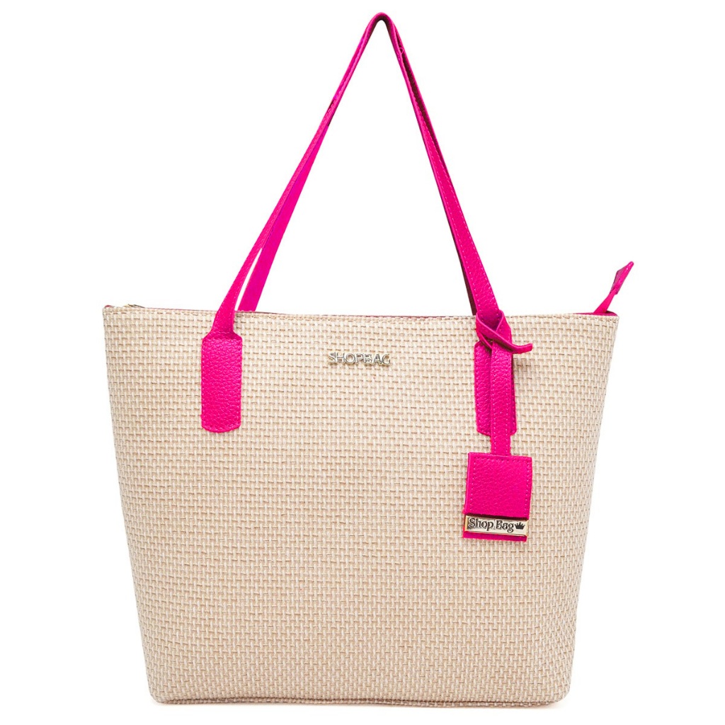 Bolsa de Praia Feminina Sacola Grande Shopbag Califórnia Palha