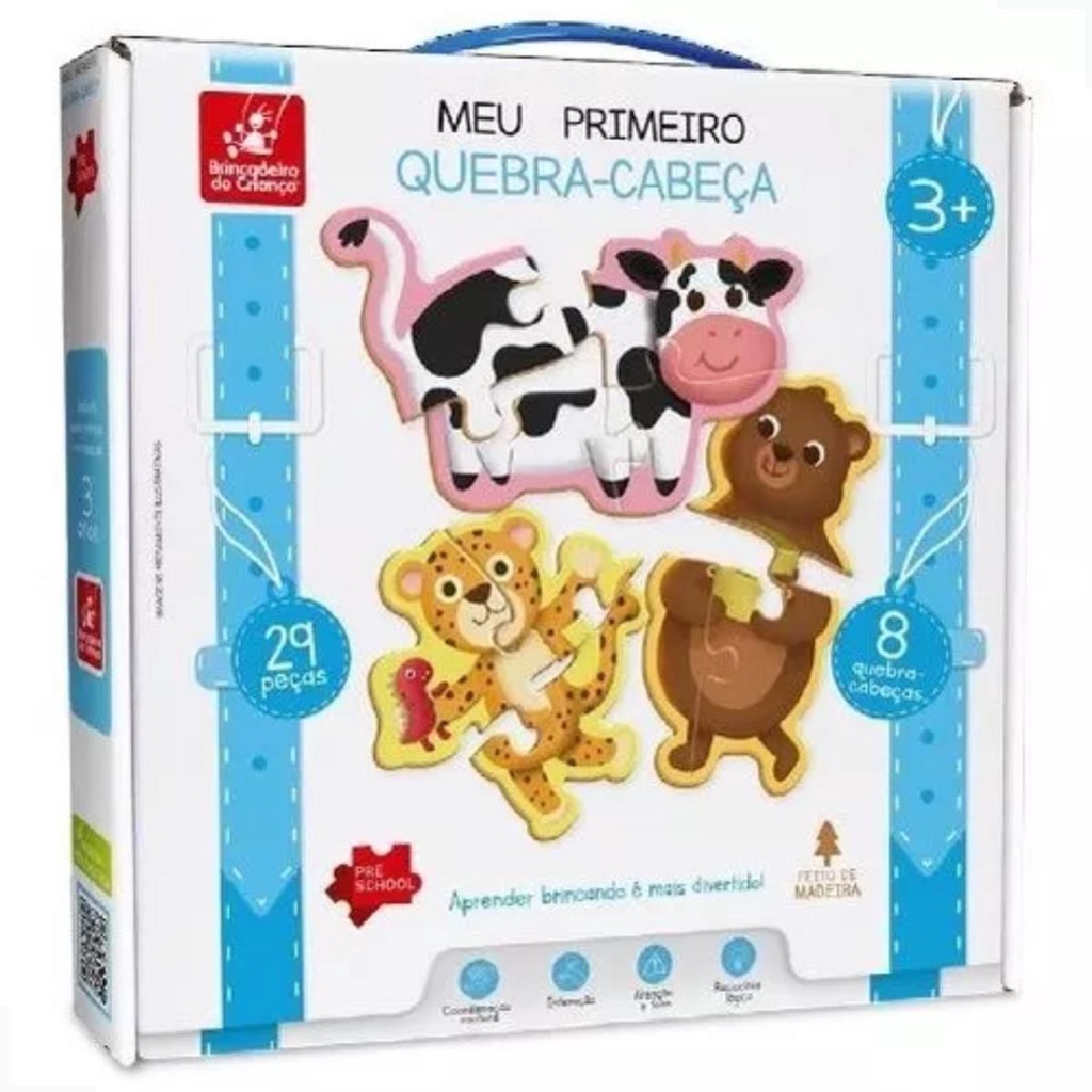 MEU PRIMEIRO QUEBRA CABEÇA ANIMAIS BICHINHOS MADEIRA  2211 BRINCADEIRA DE CRIANCA