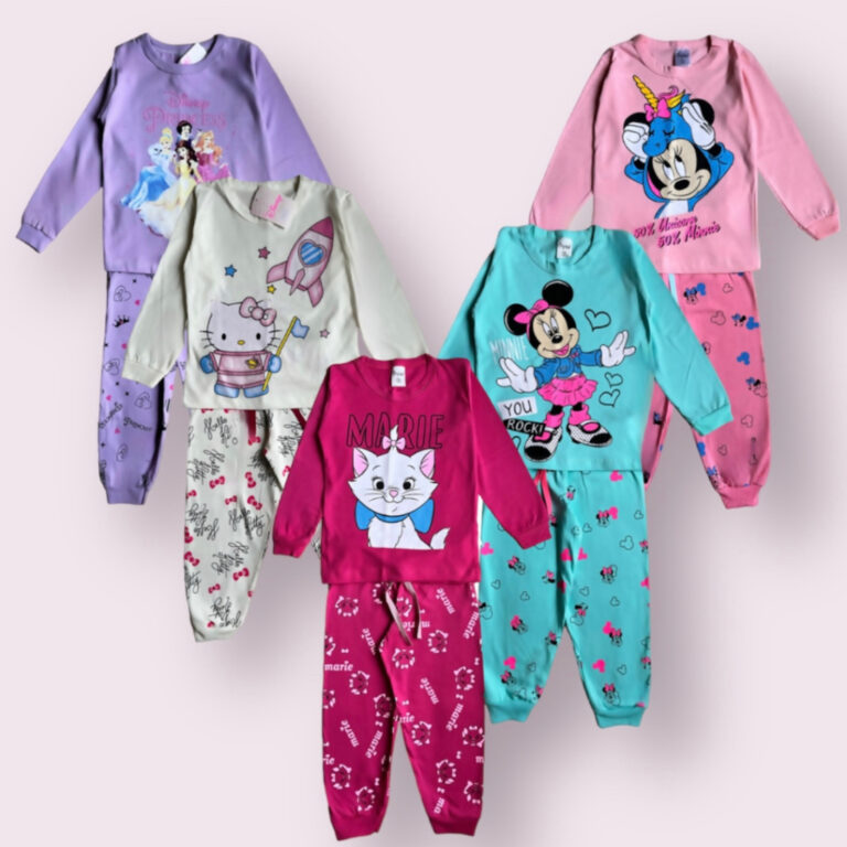 KIT 4 peças Pijama infantil MENINA inverno compri