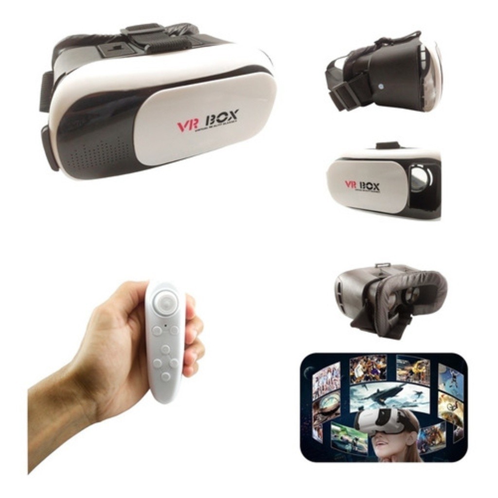 Óculos Vr Box 2.0 Realidade Virtual + Controle Cardboard 3d Bluetooth