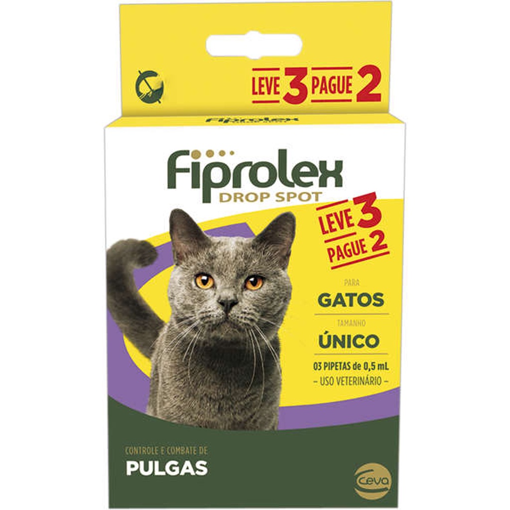 Fiprolex Drop Spot Ceva para Gatos de 0,5 mL – Leve 3 Pague 2