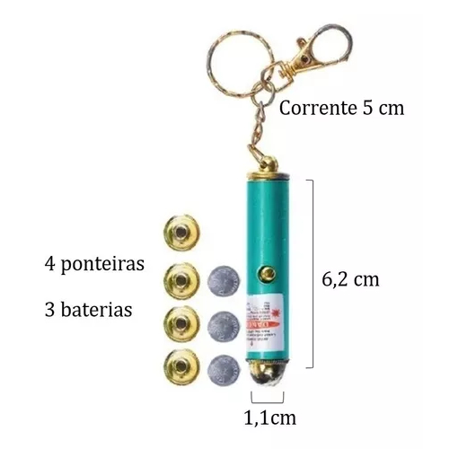 Mini Chaveiro Caneta Lanterna Laser Pointer Brinqu