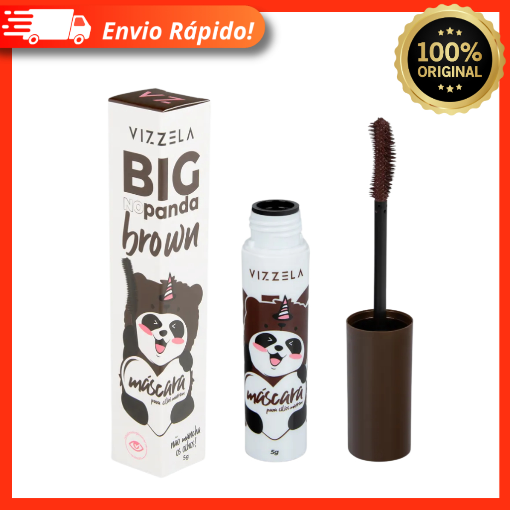 Máscara para Cílios Big No Panda Brown Vizzela 5g – 100% Original Rímel a Prova Dagua