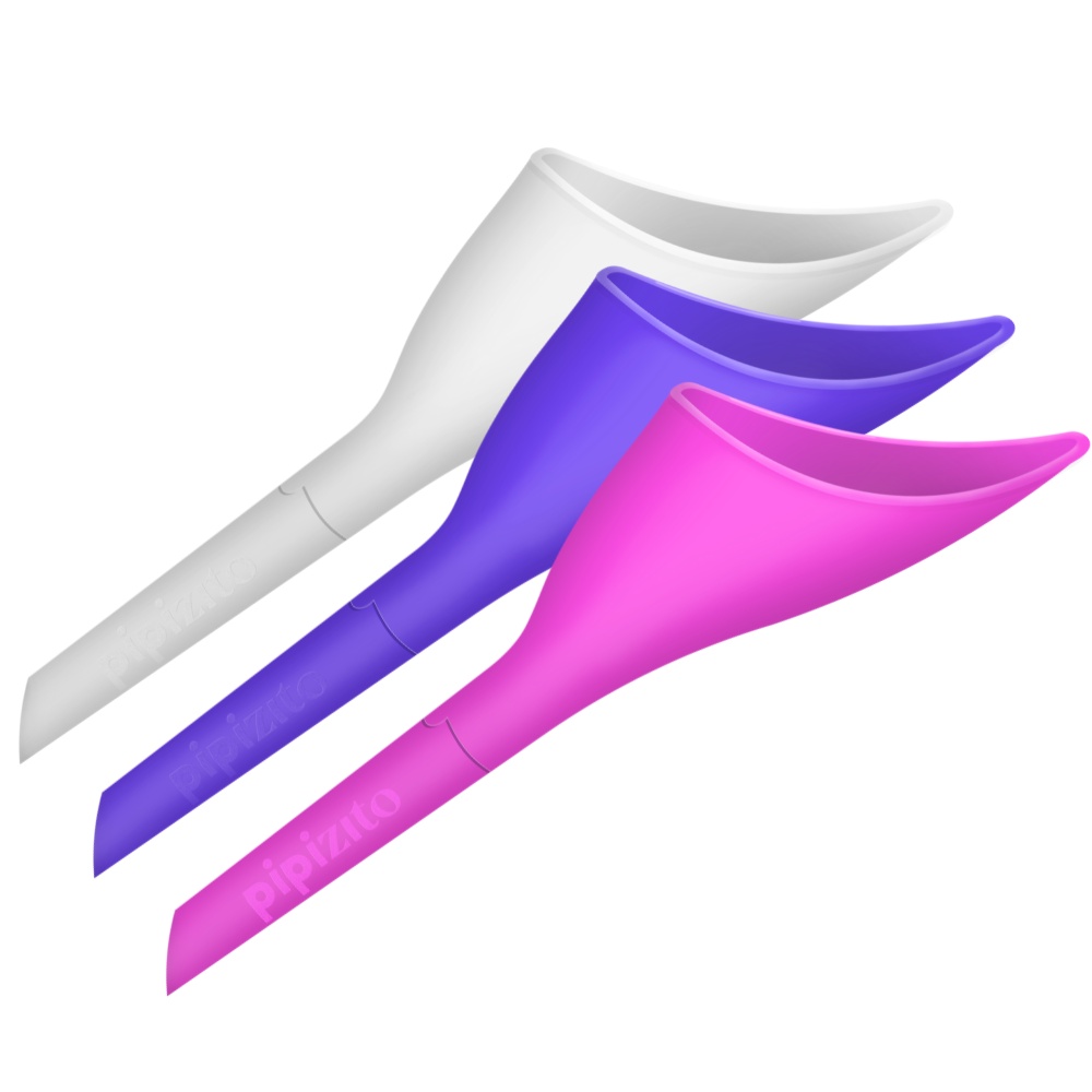 Kit 3 Pipizito Funil Urinário Reutilizável (Rosa, Lilás e Branco)