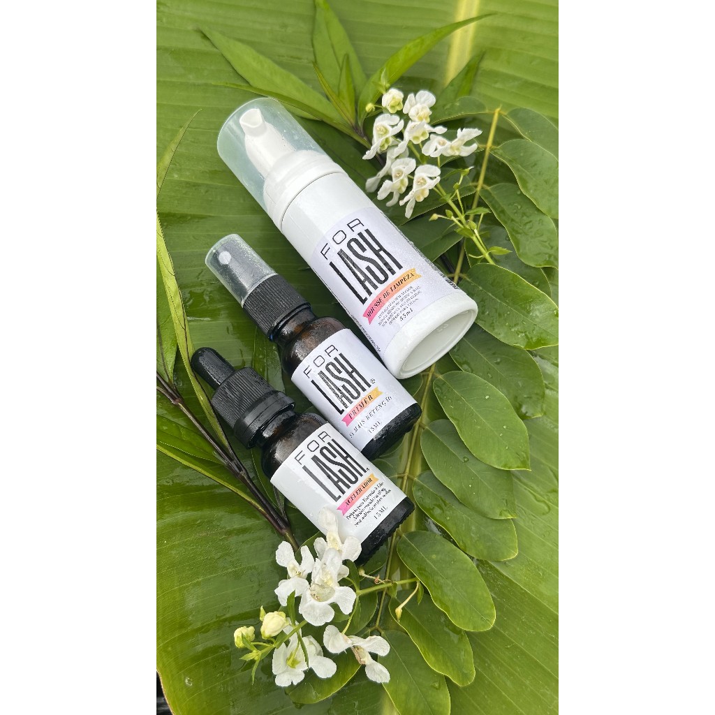 Kit de Retenção Extensão de Cílios FORLASH (Espuma limpeza Cílios + Primer Cílios + Acelerador cola