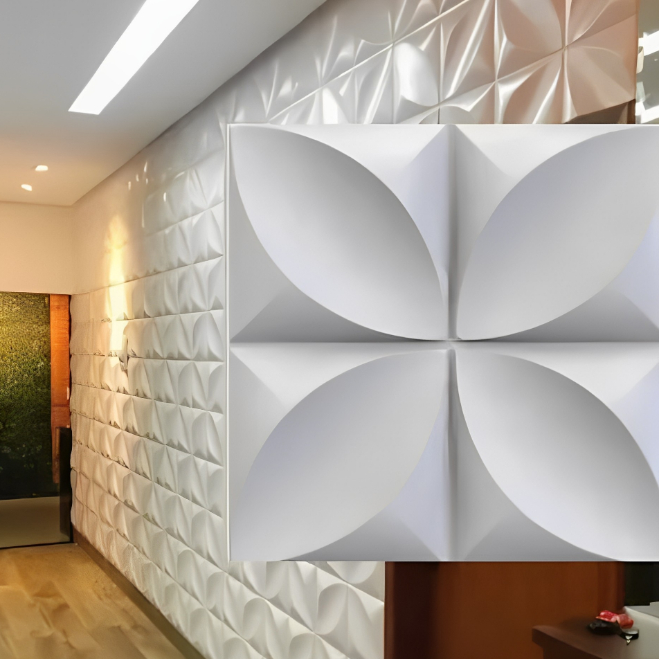 Kit Placas 3D em PVC 25×25 cm Revestimento Decorativo De Paredes