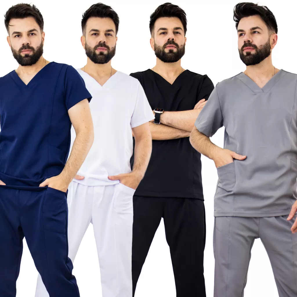 Conjunto Masculino Scrub Várias Cores Pijama Hospitalar Cirúrgico Premium Two Way Medico Dentista Ve