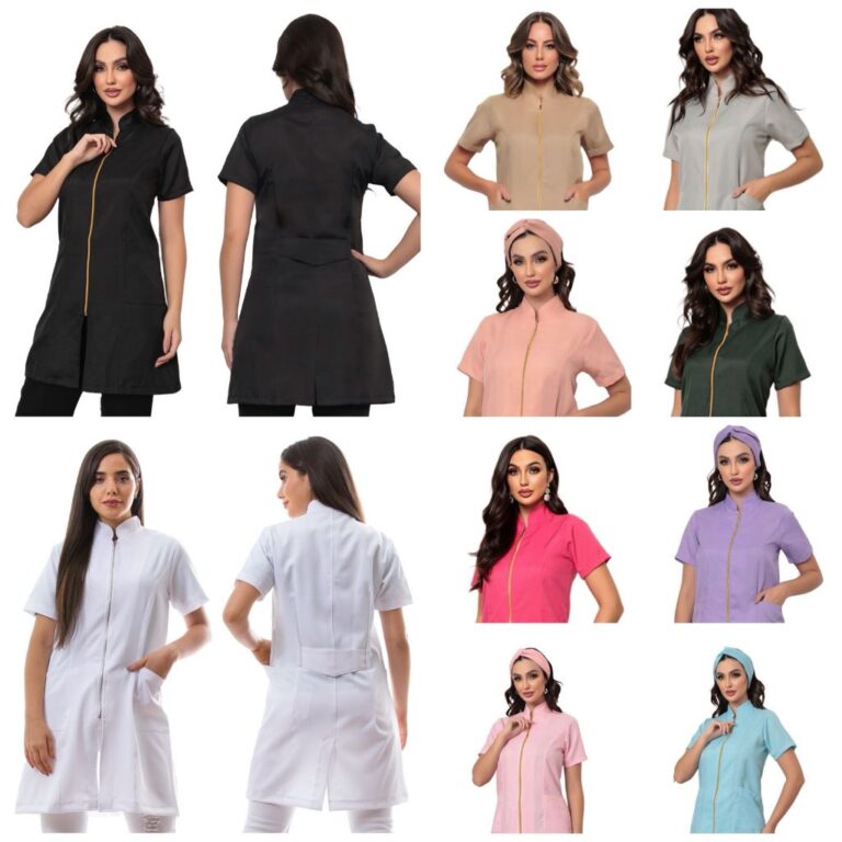 Jaleco Várias Cores Feminino Acinturado Ziper Man