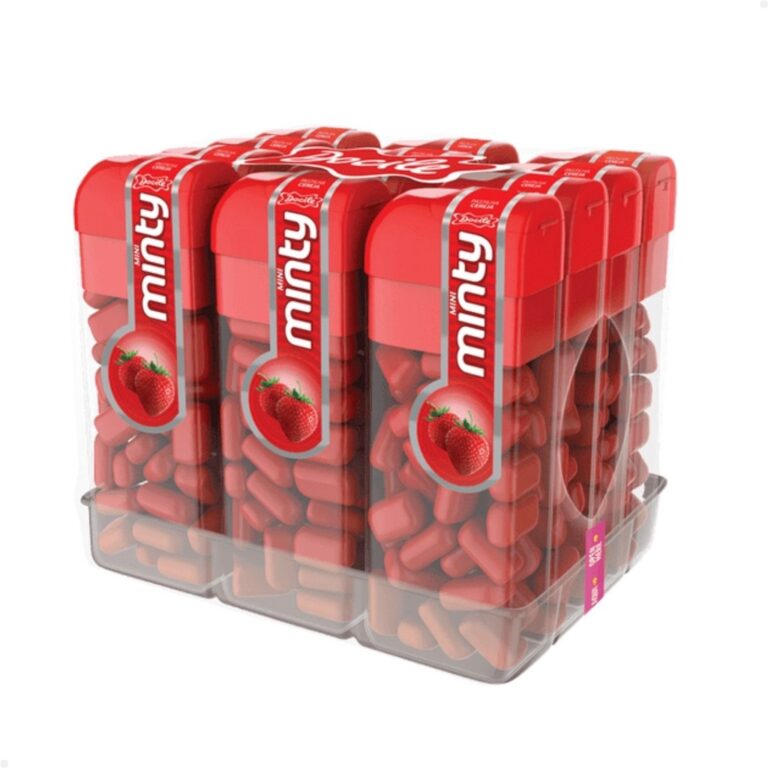 Pastilha Mini Minty Morango 14g C/12 Unidades Doci