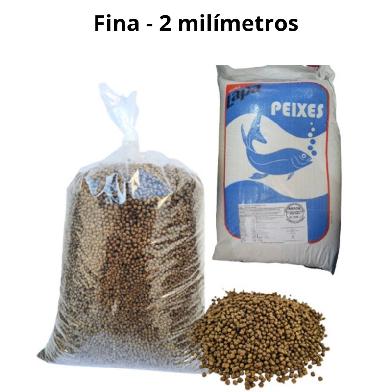 Até 5kg Ração Fina 2mm Engorda/Crescimento – Peixe Tilapia, Carpa – 28% Proteína