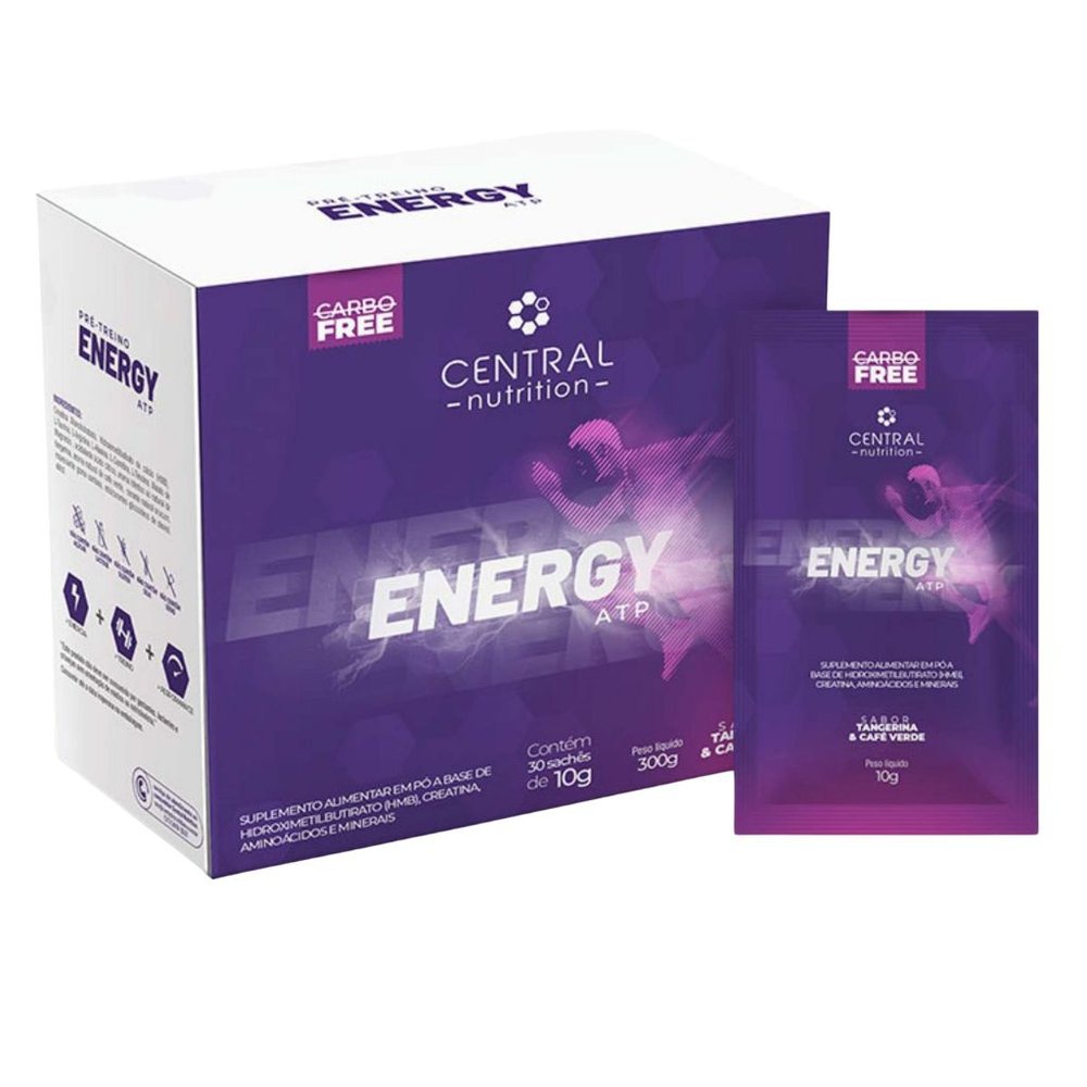 Energy ATP  30 Sachês de 10g  Sabor Tangerina Central Nutrition